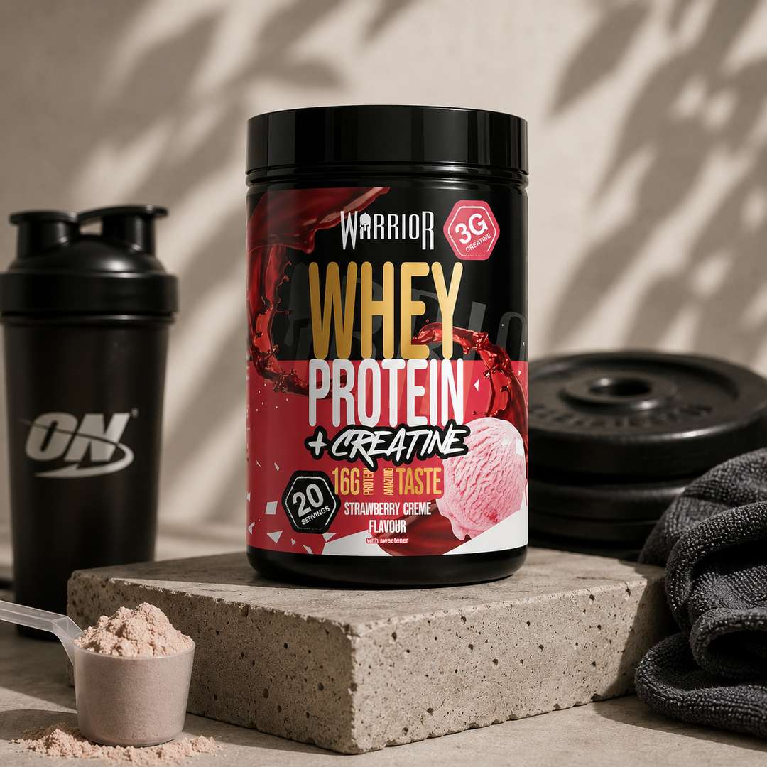 Warrior Whey Protein Powder + Creatine 500g– Strawberry Crème — image 1 of 1