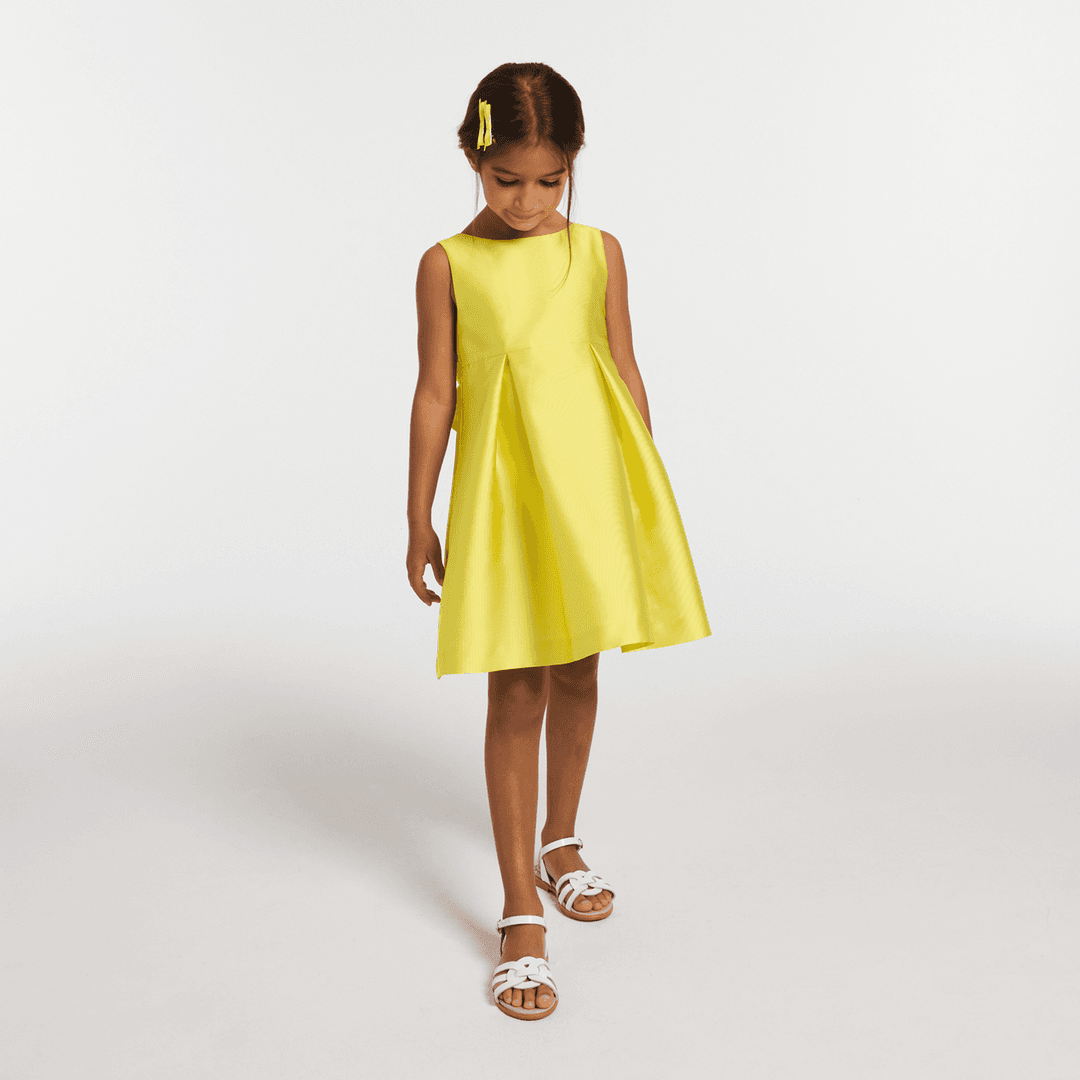 Jacadi Girl ceremony dress in Mikado satin - jaune soleil — image 2 of 3