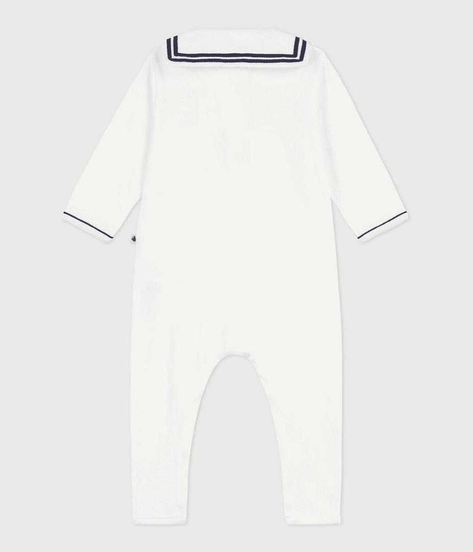 Petit Bateau Babies' footless cotton pyjama suit with a sailor collar — image 2 of 3
