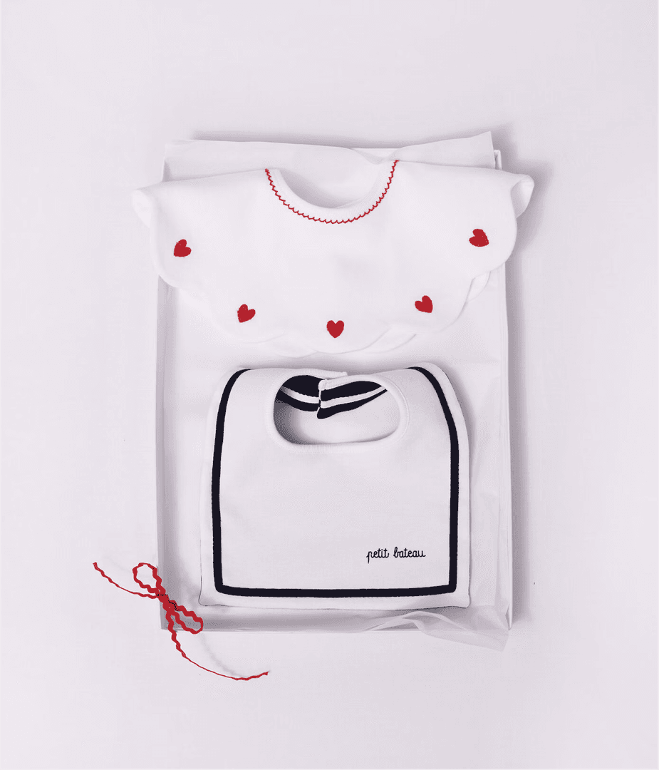 Petit Bateau Babies' cotton bib with braid — image 1 of 1
