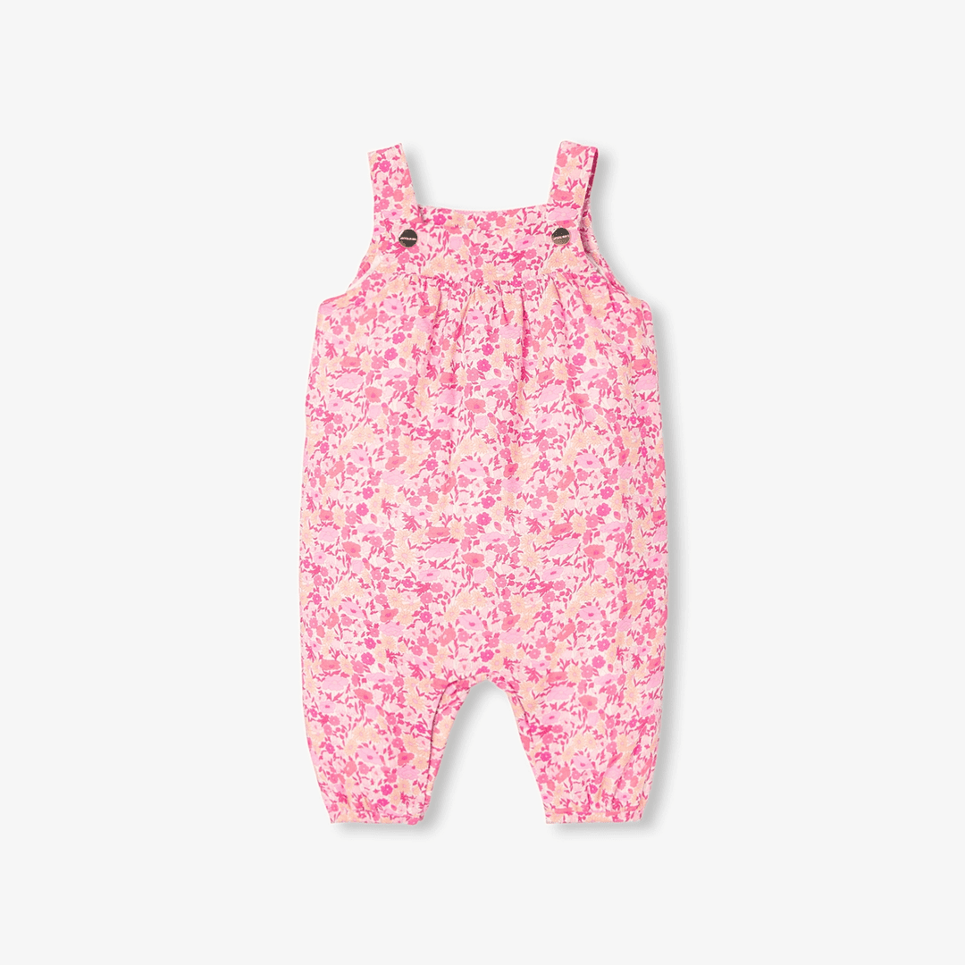 Jacadi Baby girl Liberty fabric overalls - rose/multico — image 1 of 3