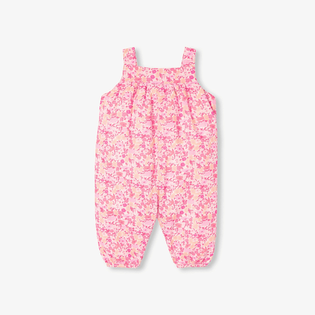 Jacadi Baby girl Liberty fabric overalls - rose/multico — image 2 of 3