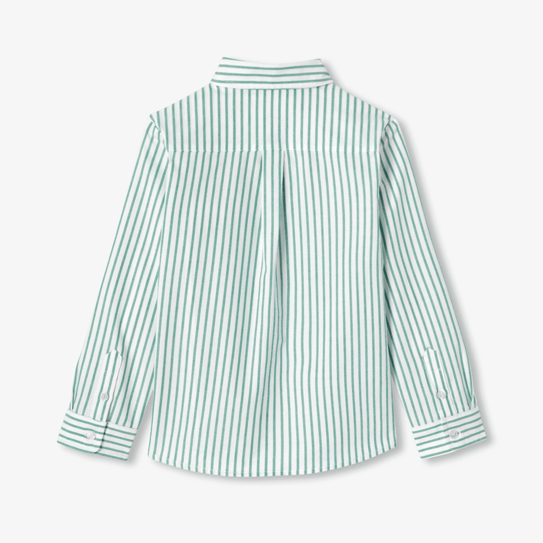 Jacadi Baby boy striped oxford cotton shirt - blanc/vert — image 2 of 2