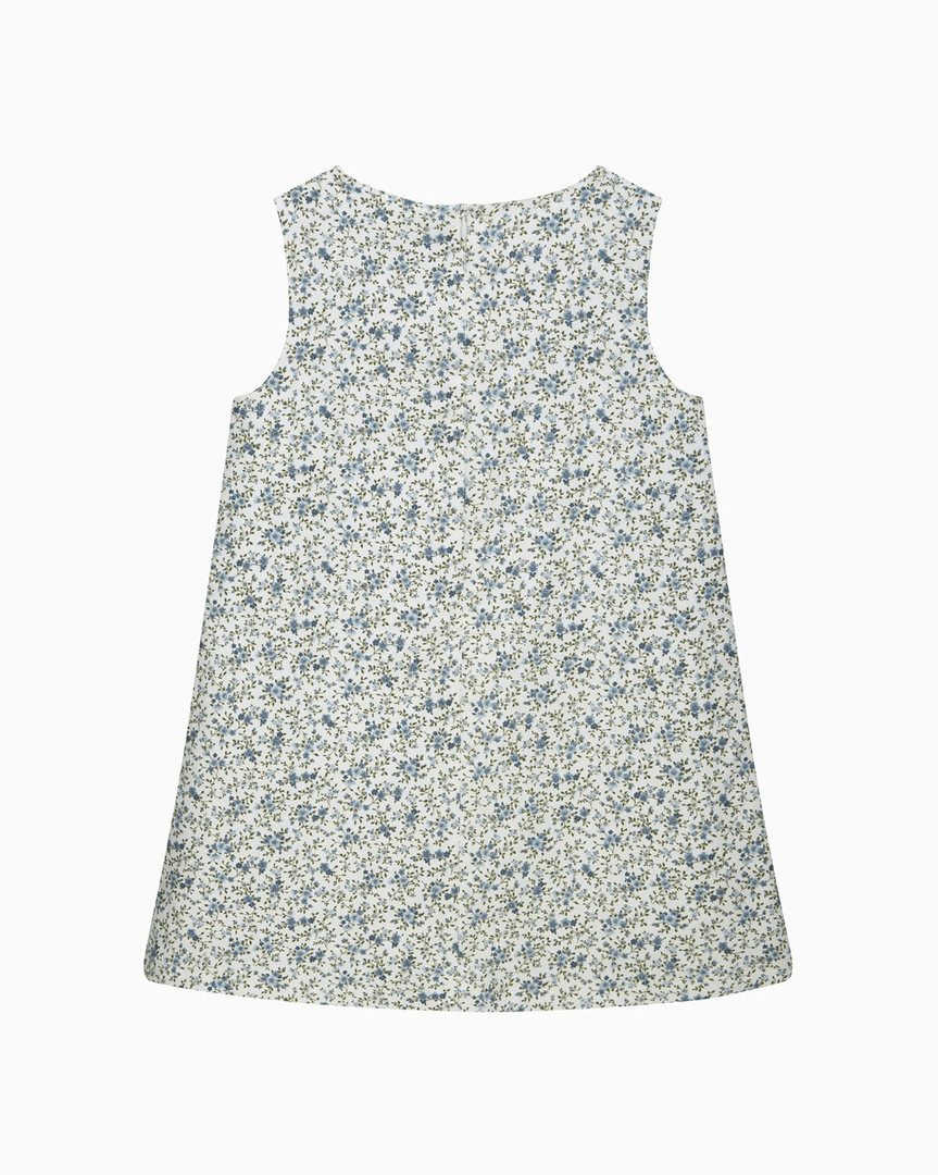 Trottters Blue Cord Ditsy Floral Pinafore — image 2 of 2