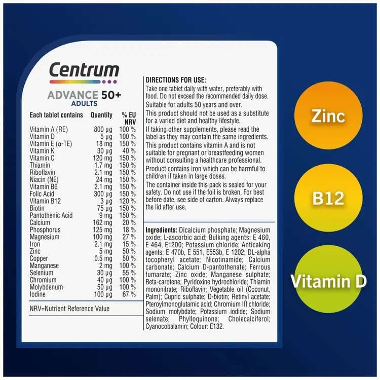 Centrum Advance 50+ Multivitamins & Vitamin Tablets, 100s — image 3 of 5